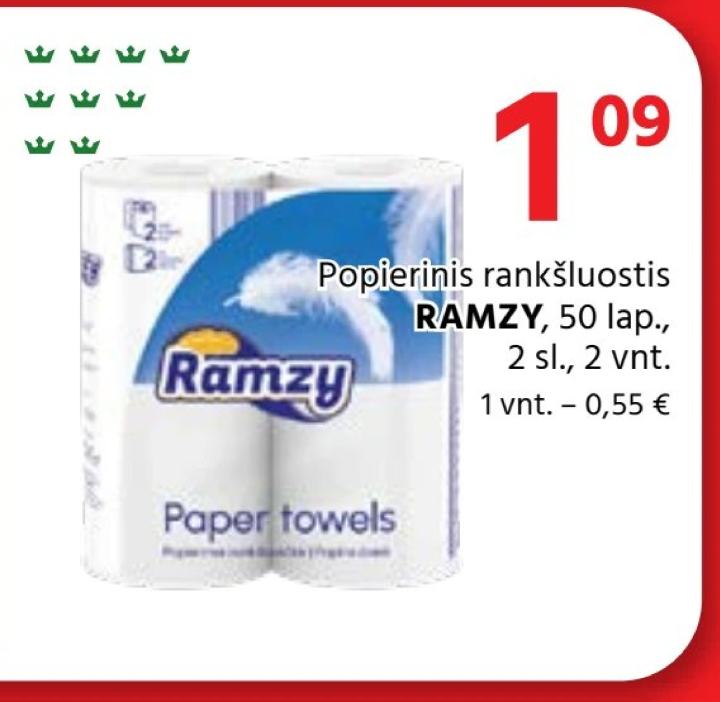 Popieriniai rankšluosčiai RAMZY, 2 vnt