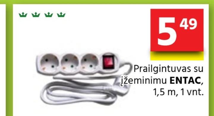 Prailgintuvas su įžeminimu ENTAC, 1.5 m