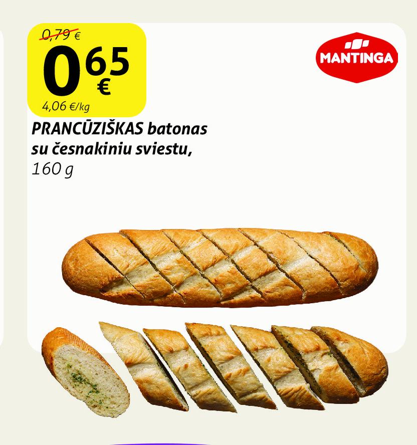 PRANCŪZIŠKAS batonas su česnakiniu sviestu, 160 g