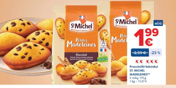 Prancūziški keksiukai ST. MICHEL MADELEINES, 175 g