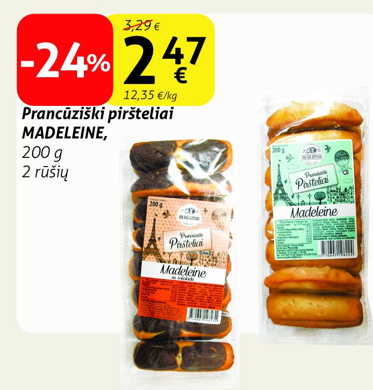 Prancūziški piršteliai MADELEINE, 200 g