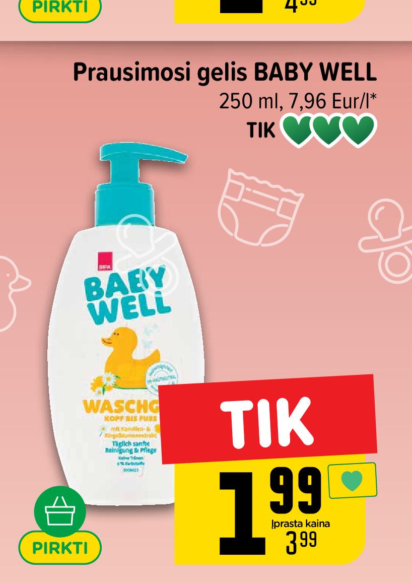 Prausimosi gelis BABY WELL, 250 ml