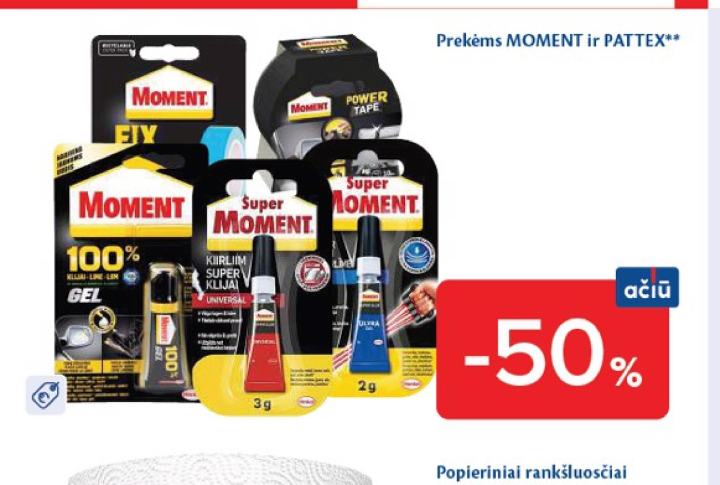 Prekėms MOMENT ir PATTEX