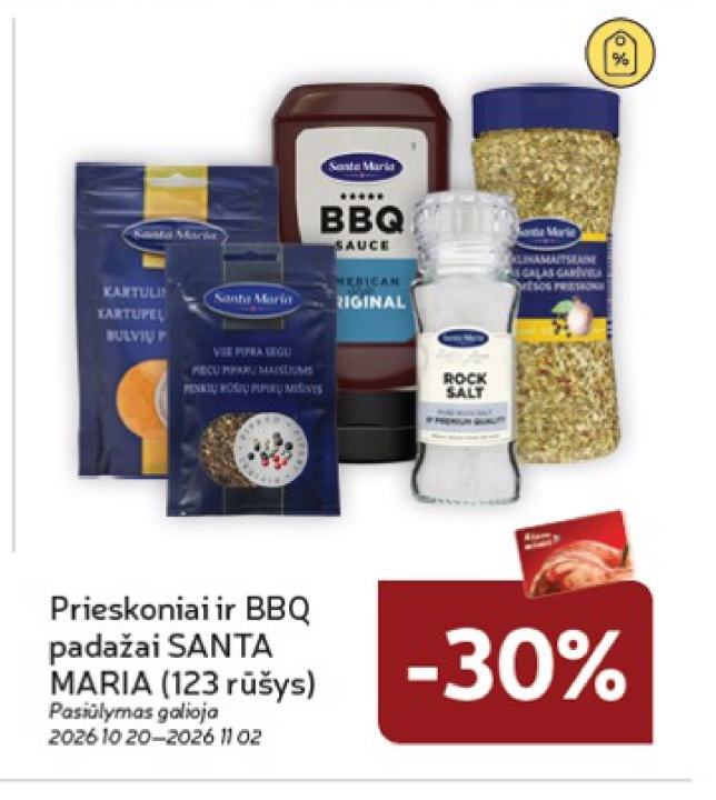Prieskoniai ir BBQ padažai SANTA MARIA