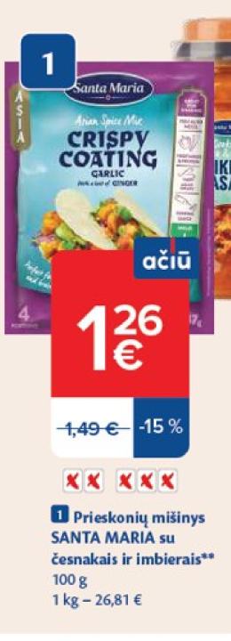 Prieskonių mišinys SANTA MARIA su česnakais ir imbierais, 100 g