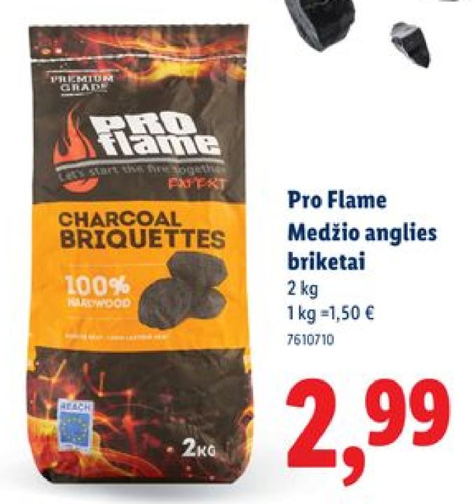 Pro Flame Medžio anglies briketai, 2 kg