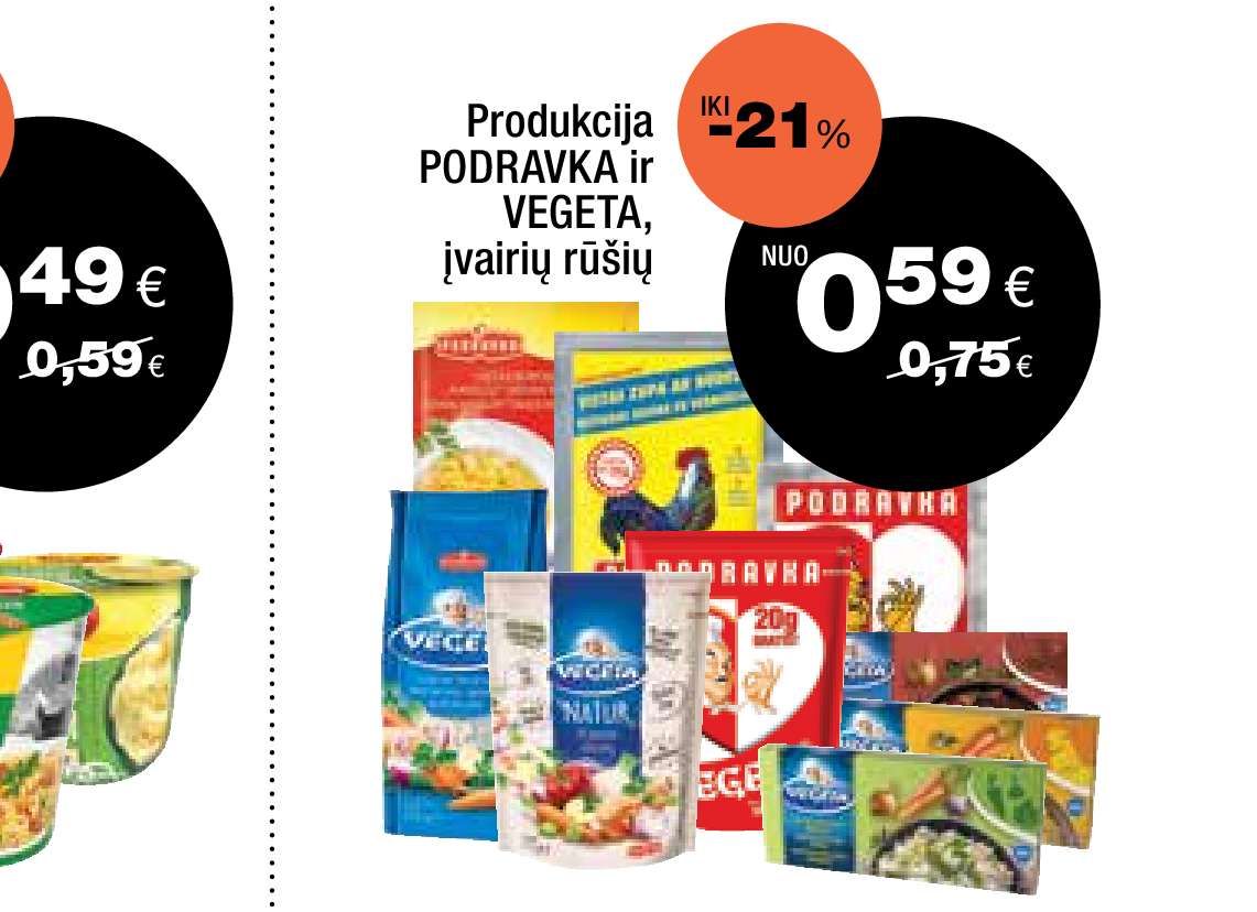 Produkcija PODRAVKA ir VEGETA