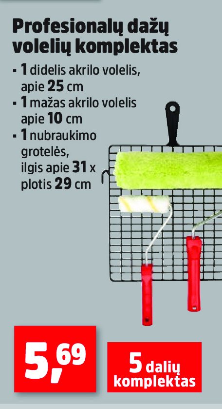 Profesionalų dažų volelių komplektas