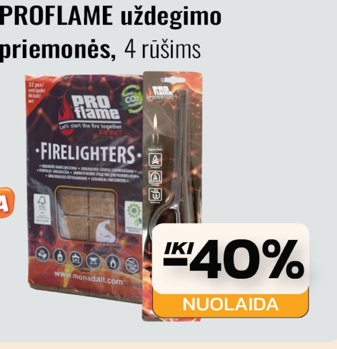 PROFLAME uždegimo priemonės
