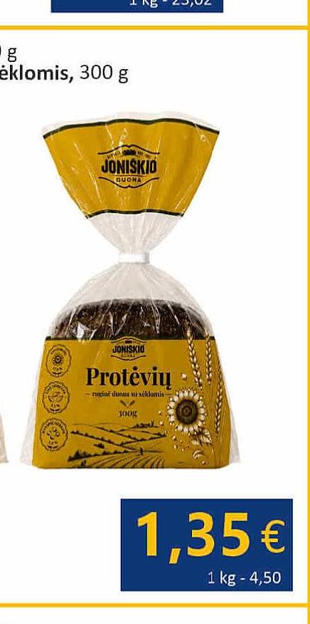 PROTĖVIŲ ruginė duona su sėklomis, 300 g