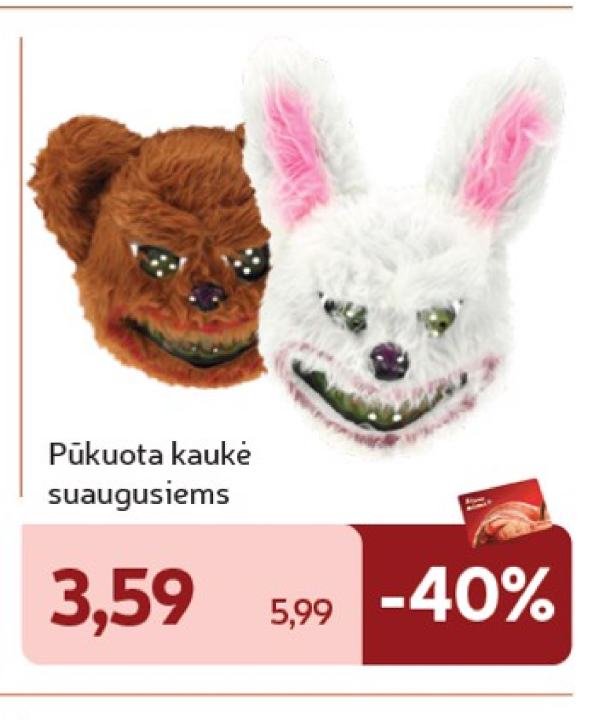 Pūkuota kaukė suaugusiems