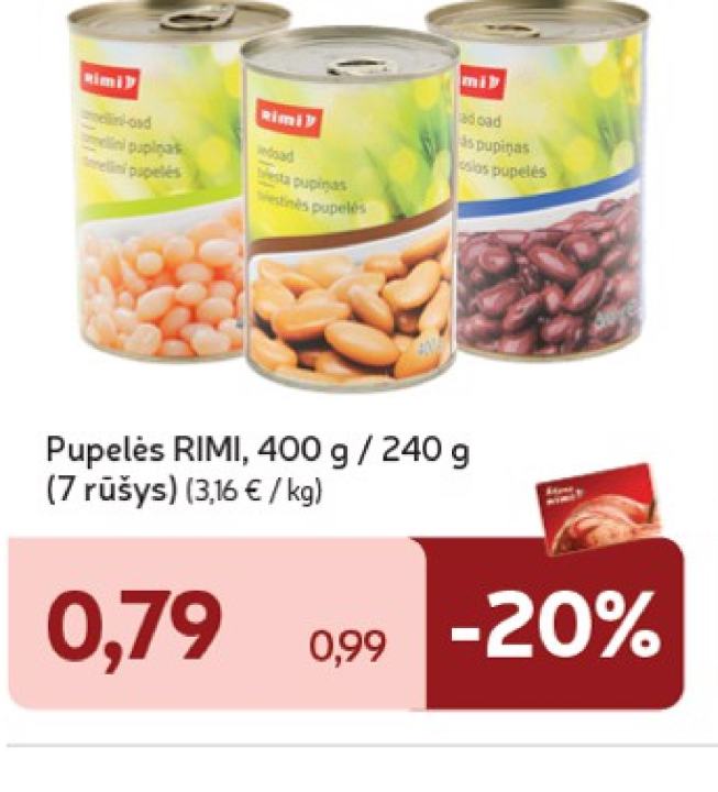 Pupelės RIMI, 400 g