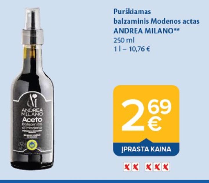 Purškiamas balzaminis Modenos actas ANDREA MILANO, 250 ml