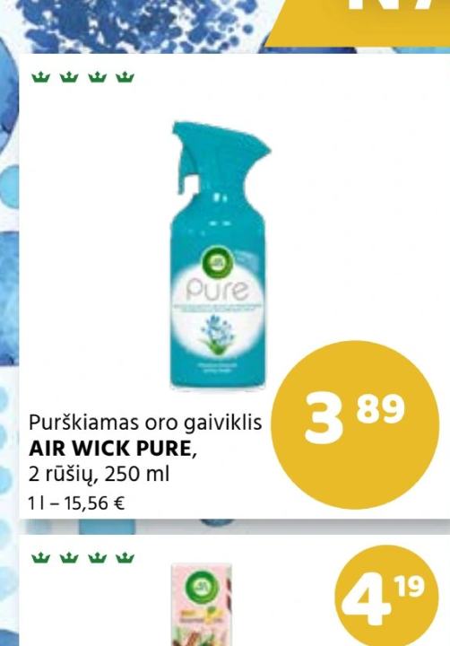Purškiamas oro gaiviklis AIR WICK PURE, 250 ml