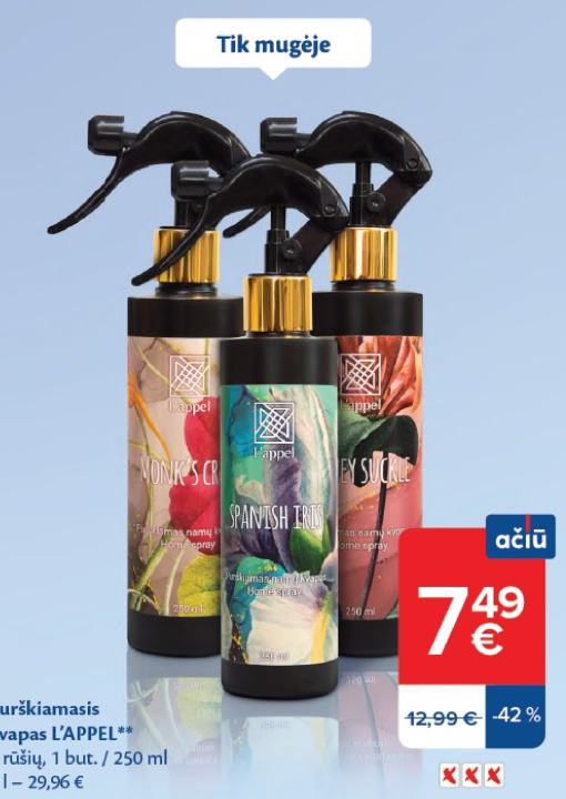 Purškiamasis kvapas L'APPEL, 250 ml