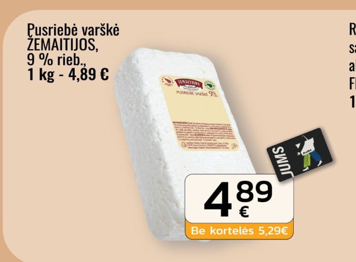 Pusriebė varškė ŽEMAITIJOS