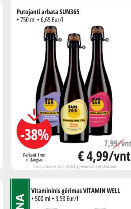 Putojanti arbata SUN365, 750 ml