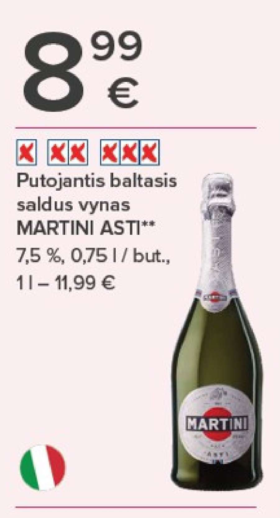 Putojantis baltasis saldus vynas MARTINI ASTI, 0.75 l