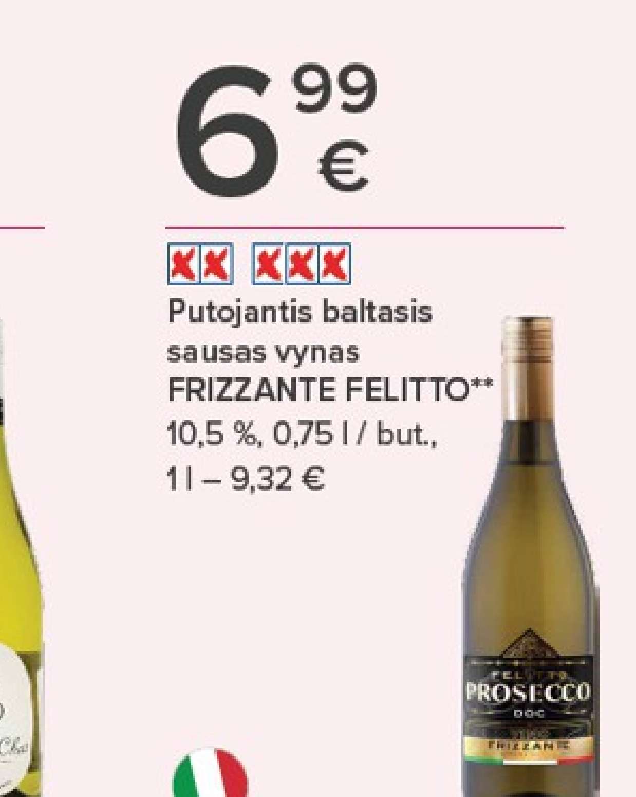 Putojantis baltasis vynas FRIZZANTE FELITTO, 0.75 l