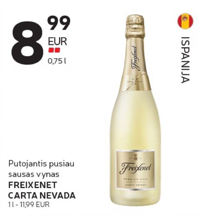Putojantis pusiau sausas vynas FREIXENET CARTA NEVADA, 0.75 l
