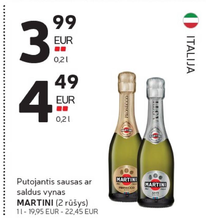 Putojantis sausas ar saldus vynas MARTINI, 0.2 l
