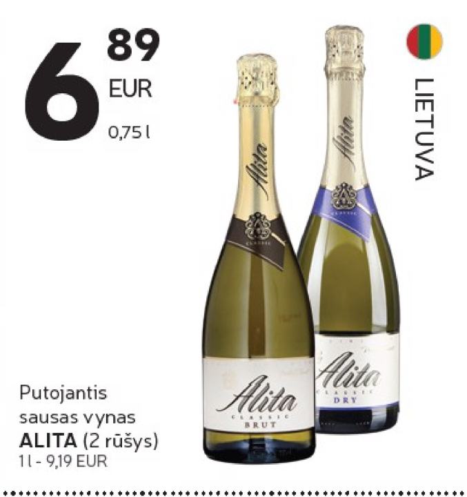 Putojantis sausas vynas ALITA, 0.75 l