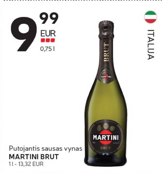 Putojantis sausas vynas MARTINI BRUT, 0.75 l