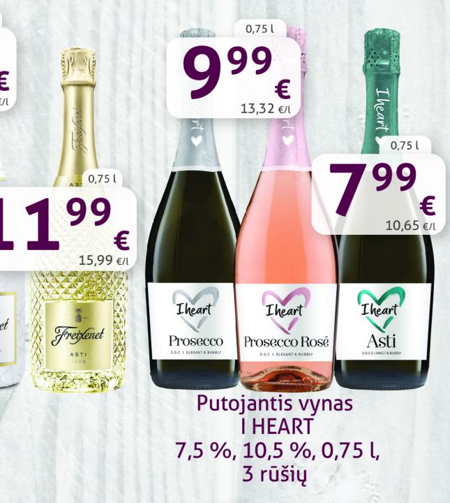Putojantis vynas I HEART, 0.75 l