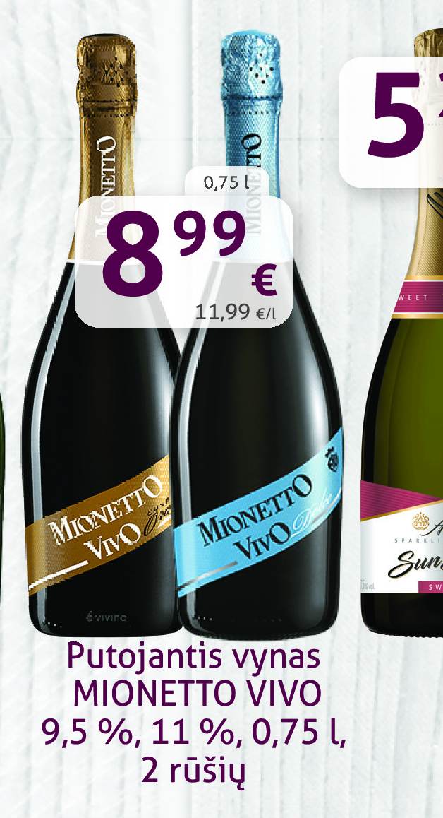 Putojantis vynas MIONETTO VIVO, 0.75 l