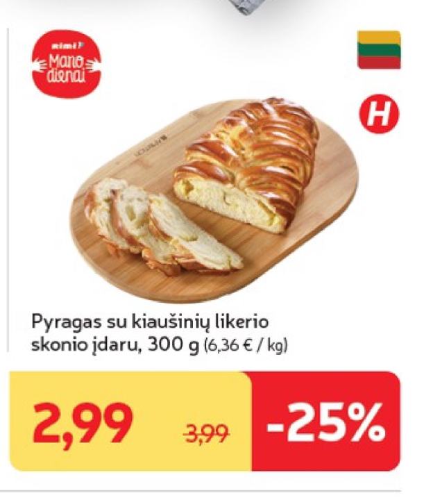Pyragas su kiaušinių likerio skonio įdaru, 300 g