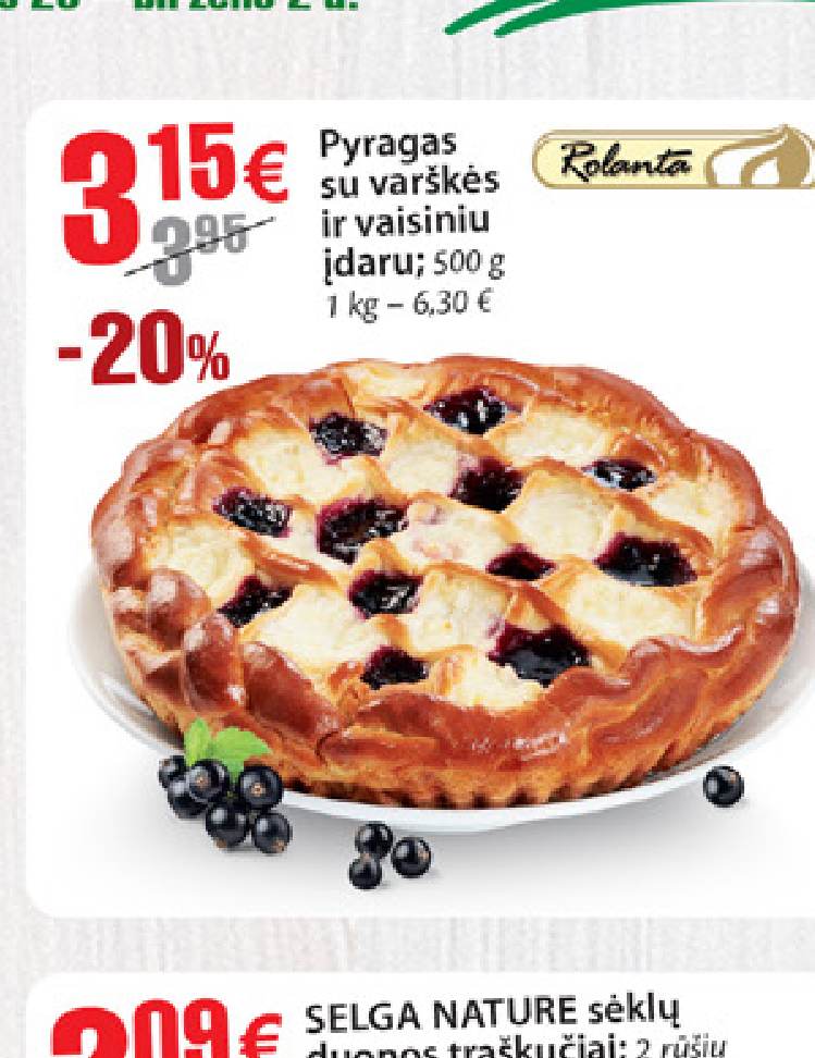 Pyragas su varškės ir vaisiniu įdaru, 500 g