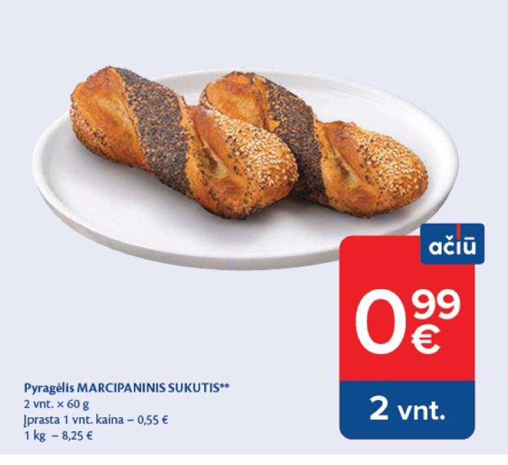 Pyragėlis MARCIPANINIS SUKUTIS, 2 vnt