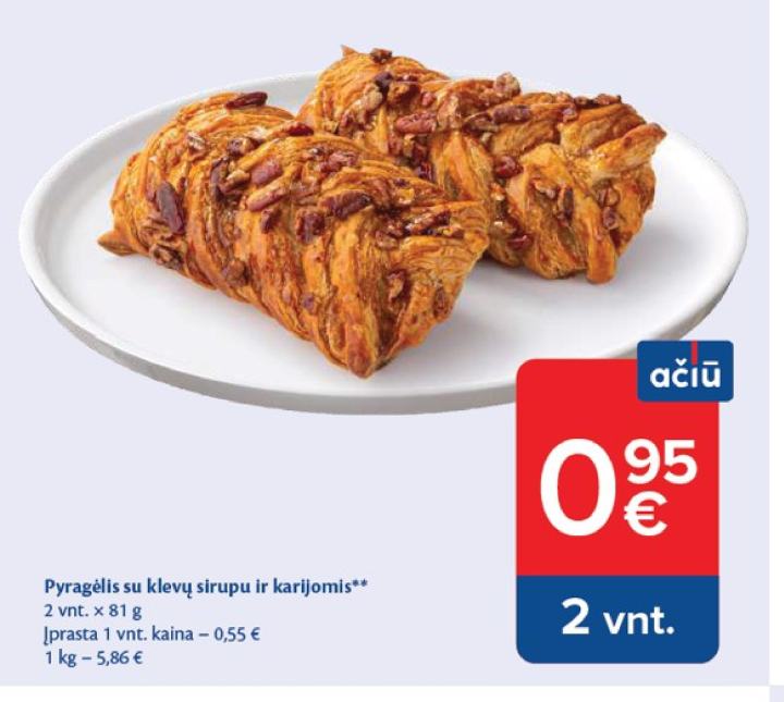 Pyragėlis su klevų sirupu ir karijomis, 2 vnt