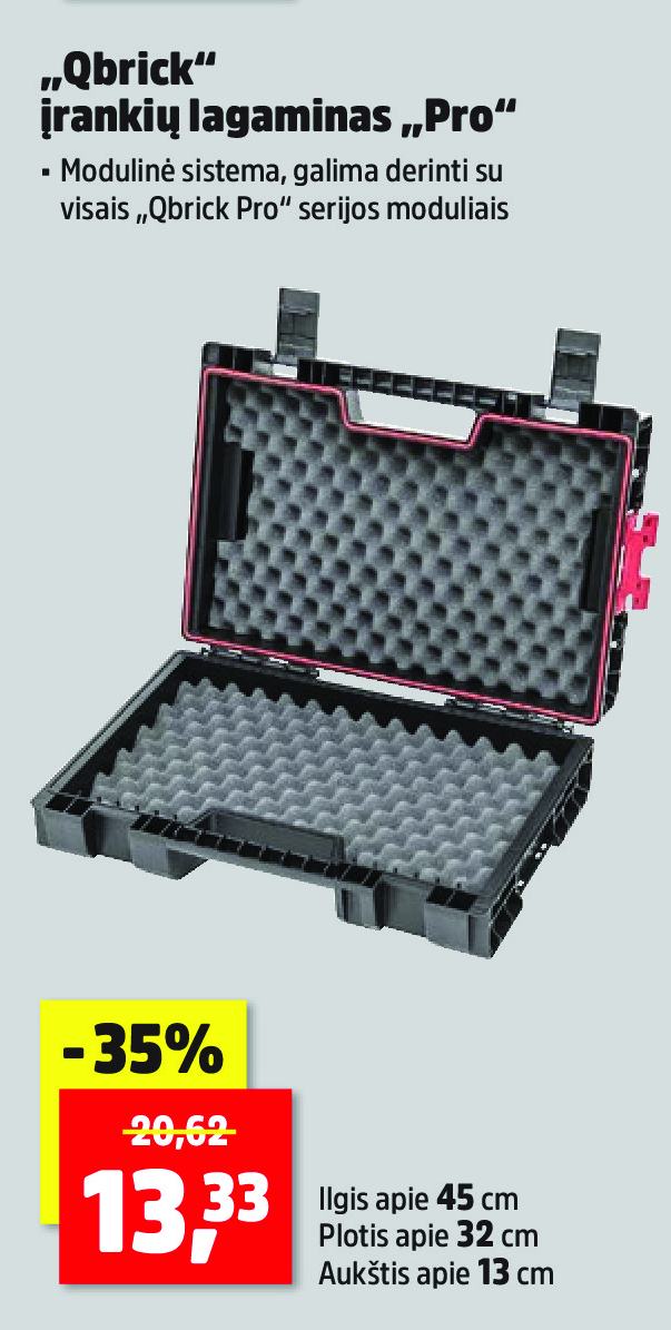 „Qbrick“ įrankių lagaminas „Pro“, 45 cm