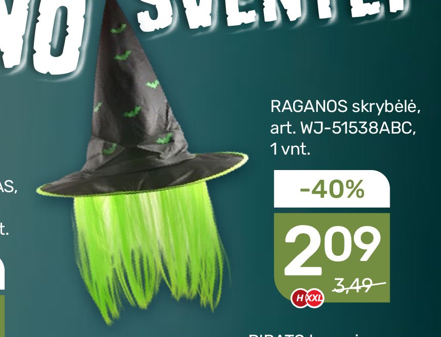 RAGANOS skrybėlė, 1 vnt