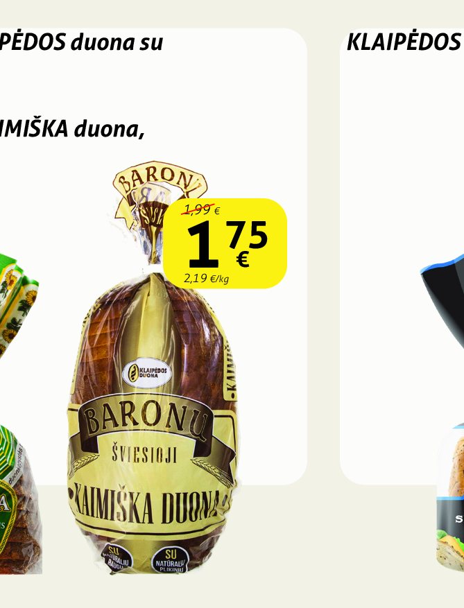 Raikyta BARONŲ KAIMIŠKA duona, 800 g