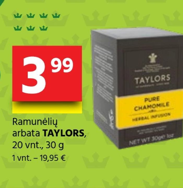 Ramunėlių arbata TAYLORS, 20 vnt