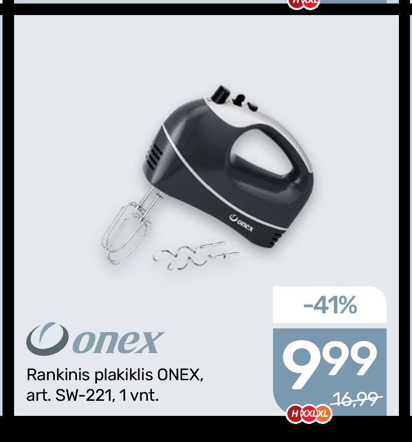 Rankinis plakiklis ONEX, 1 vnt