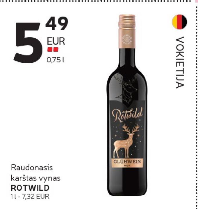 Raudonasis karštas vynas ROTWILD, 0.75 l