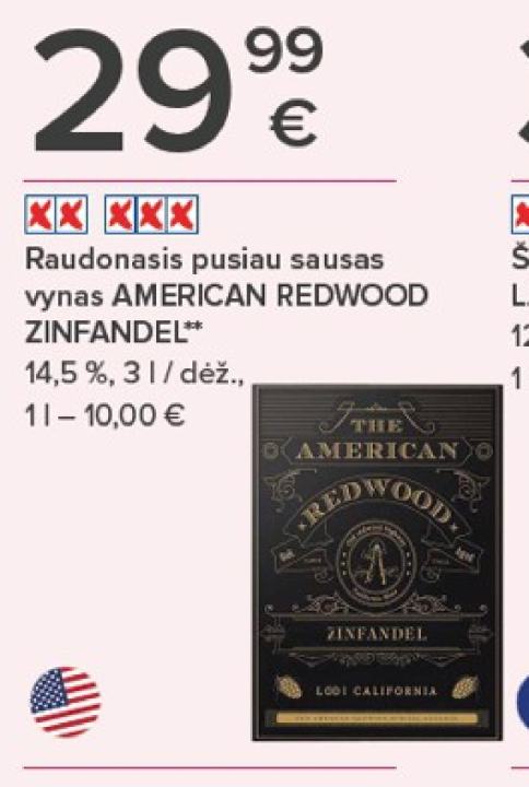 Raudonasis pusiau sausas vynas AMERICAN REDWOOD ZINFANDEL, 3 l