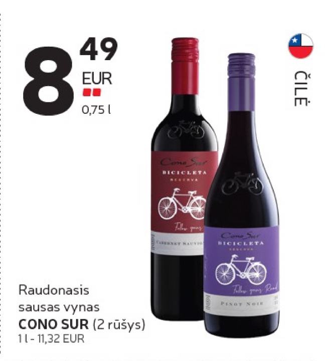 Raudonasis sausas vynas CONO SUR, 0.75 l