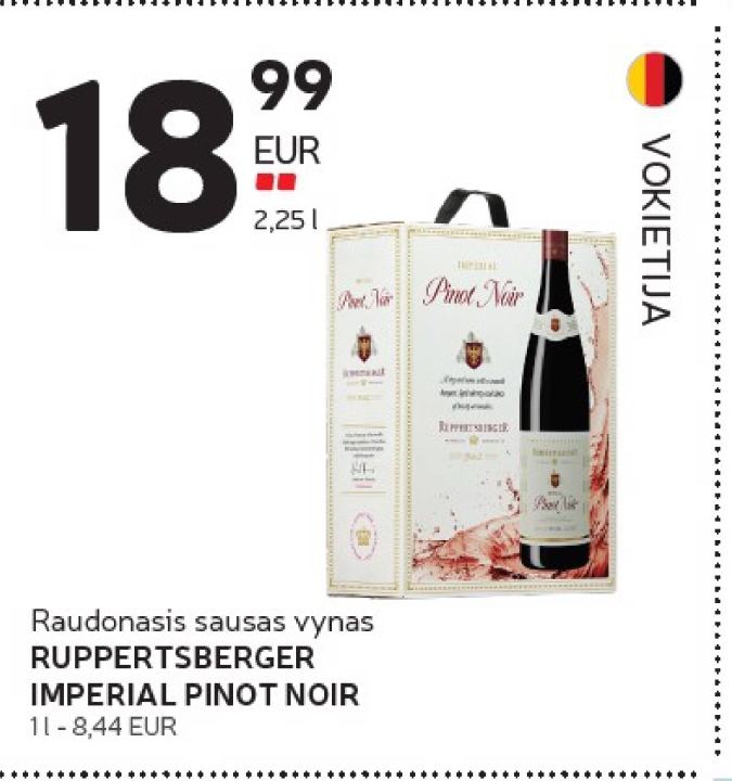 Raudonasis sausas vynas RUPPERTSBERGER IMPERIAL PINOT NOIR, 2.25 l