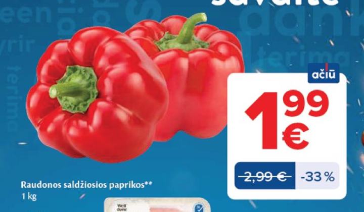 Raudonos saldžiosios paprikos, 1 kg