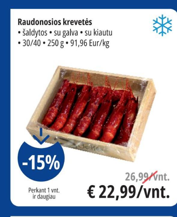 Raudonosios krevetės, 250 g