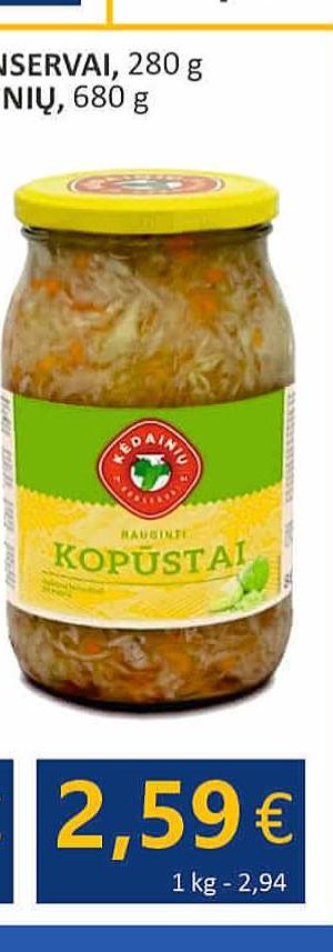 Rauginti kopūstai KĖDAINIŲ, 880 g