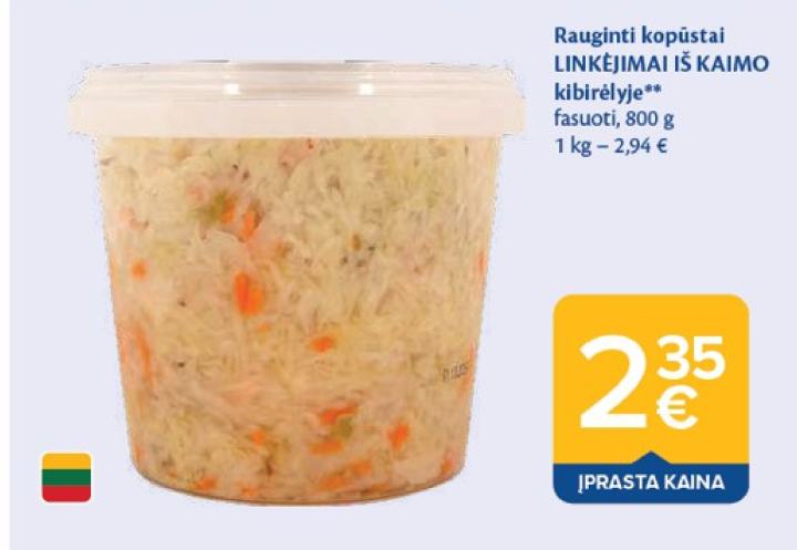 Rauginti kopūstai LINKĖJIMAI IŠ KAIMO kibirėlyje, 800 g