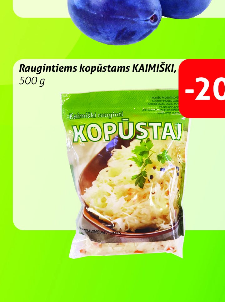 Raugintiems kopūstams KAIMIŠKI, 500 g