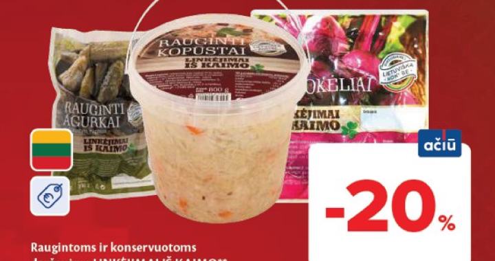 Raugintoms ir konservuotoms daržovėms LINKĖJIMAI IŠ KAIMO