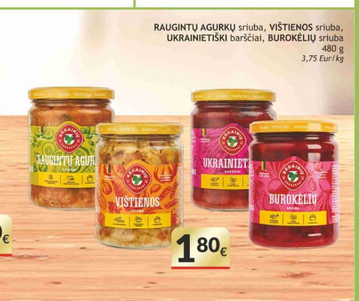 RAUGINTŲ AGURKŲ sriuba, VIŠTIENOS sriuba, UKRAINIETIŠKI barščiai, BUROKĖLIŲ sriuba, 480 g
