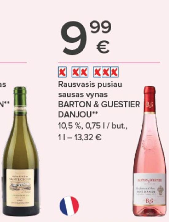 Rausvasis pusiau sausas vynas BARTON & GUESTIER DANJOU, 0.75 l